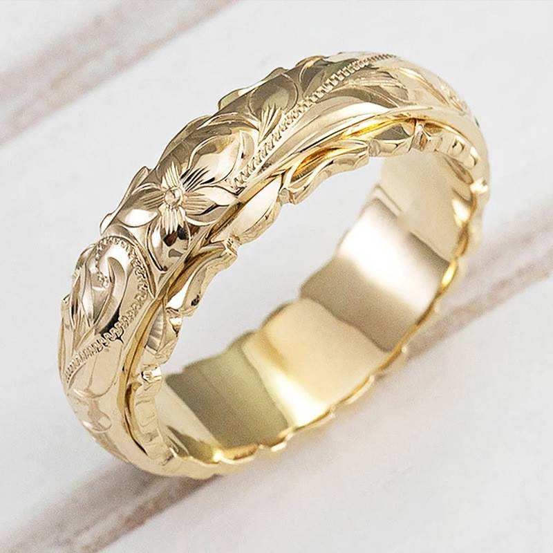 Vintage Golden Floral Ring – Floriana-6-State of Style