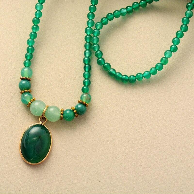 Vintage Green Onyx Soothing Necklace - Elara-State of Style