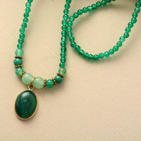 Vintage Green Onyx Soothing Necklace - Elara-State of Style