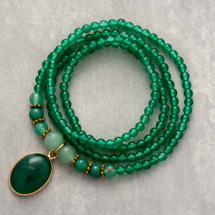 Vintage Green Onyx Soothing Necklace - Elara-State of Style