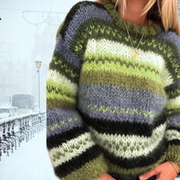 Vintage Hand-Knit Women's Sweater - Celeste-Green-S-State of Style