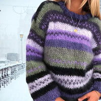 Vintage Hand-Knit Women's Sweater - Celeste-Purple-S-State of Style