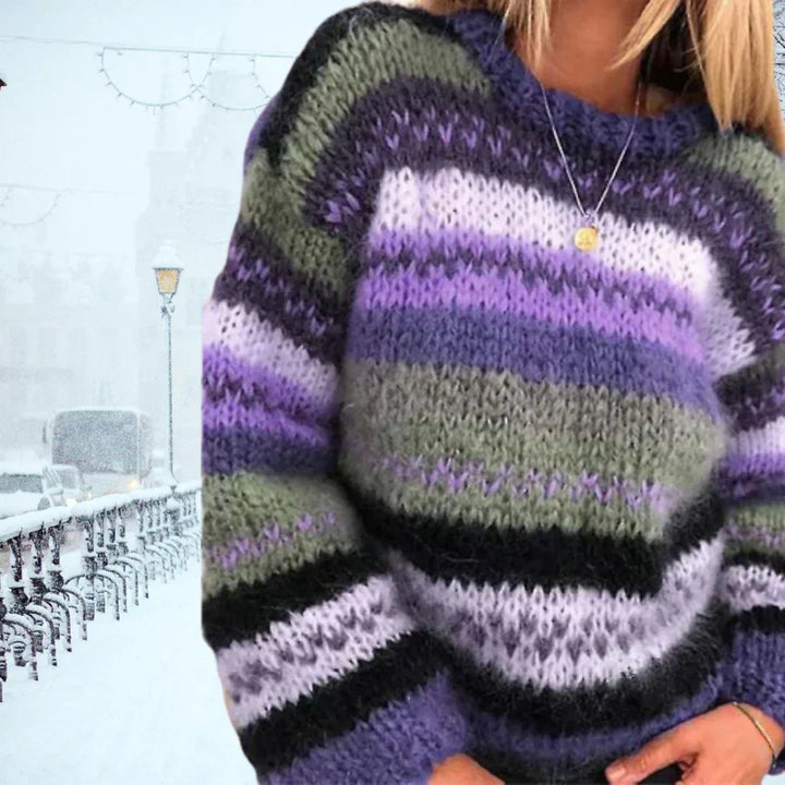 Vintage Hand-Knit Women's Sweater - Celeste-Purple-S-State of Style