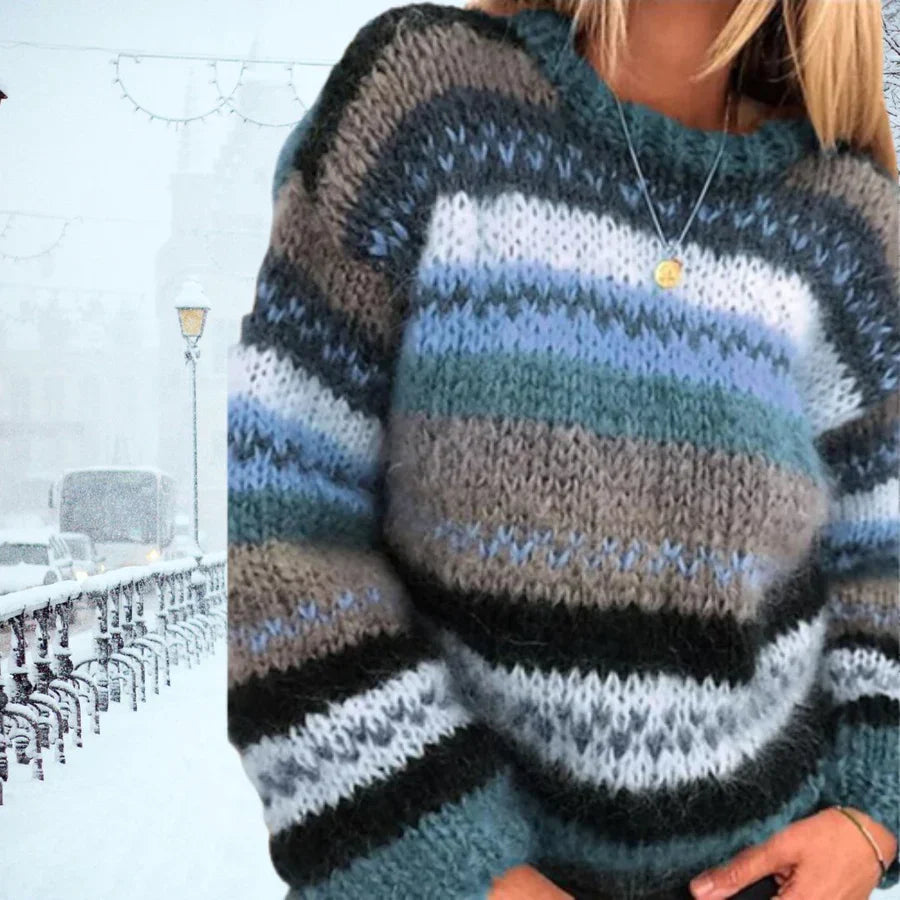 Vintage Hand-Knitted Women's Jumper - Celeste-Blue-S-State of Style