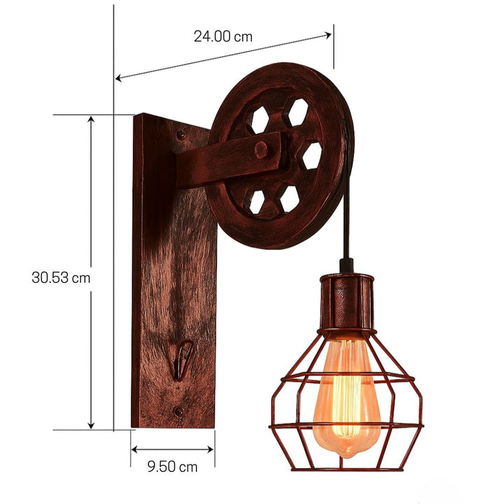 Vintage Industrial LED Wall Lamp - IronGlare-Black-State of Style