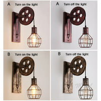 Vintage Industrial LED Wall Lamp - IronGlare-Black-State of Style
