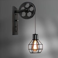 Vintage Industrial LED Wall Lamp - IronGlare-Black-State of Style