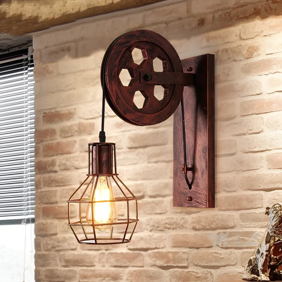 Vintage Industrial LED Wall Lamp - IronGlare-Rust-State of Style