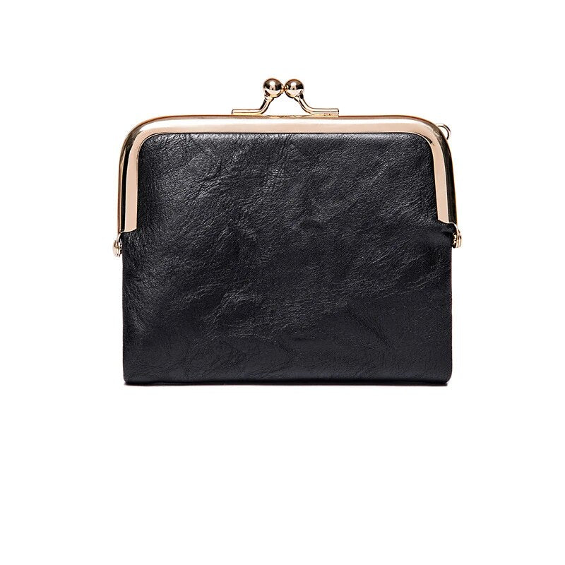 Vintage Kiss Lock Compact Wallet-Black-State of Style