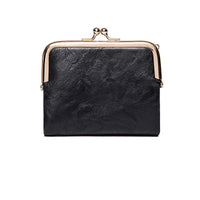 Vintage Kiss Lock Compact Wallet-Black-State of Style