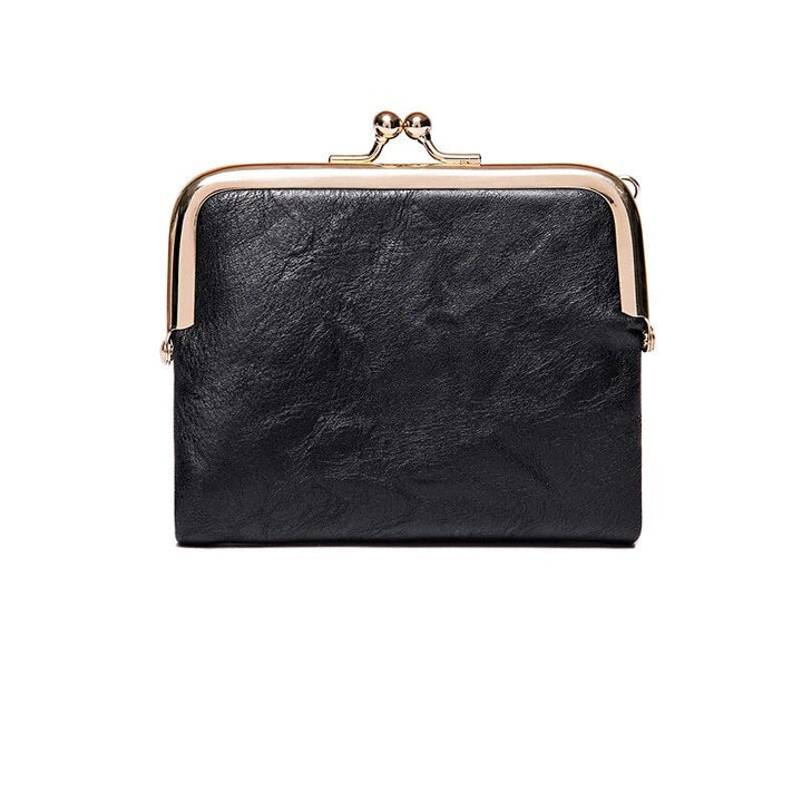 Vintage Kiss Lock Compact Wallet-Black-State of Style