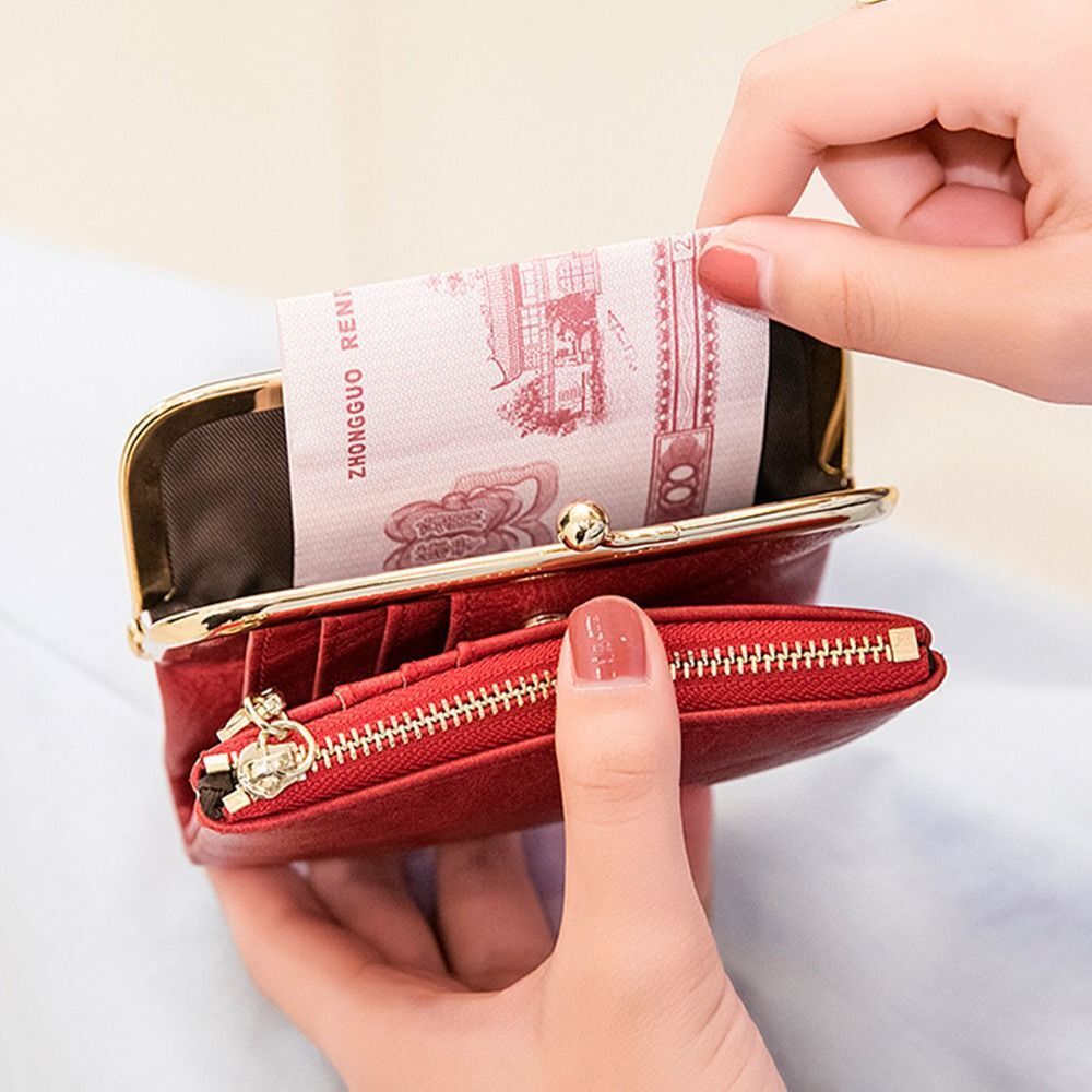Vintage Kiss Lock Compact Wallet-Blue-State of Style