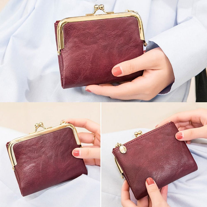 Vintage Kiss Lock Compact Wallet-Blue-State of Style
