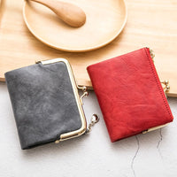 Vintage Kiss Lock Compact Wallet-Blue-State of Style