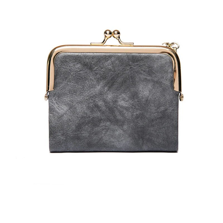 Vintage Kiss Lock Compact Wallet-Grey-State of Style