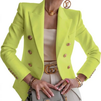 Vintage Ladies Blazer with Double Buttons - Isabelle-Green-S-State of Style