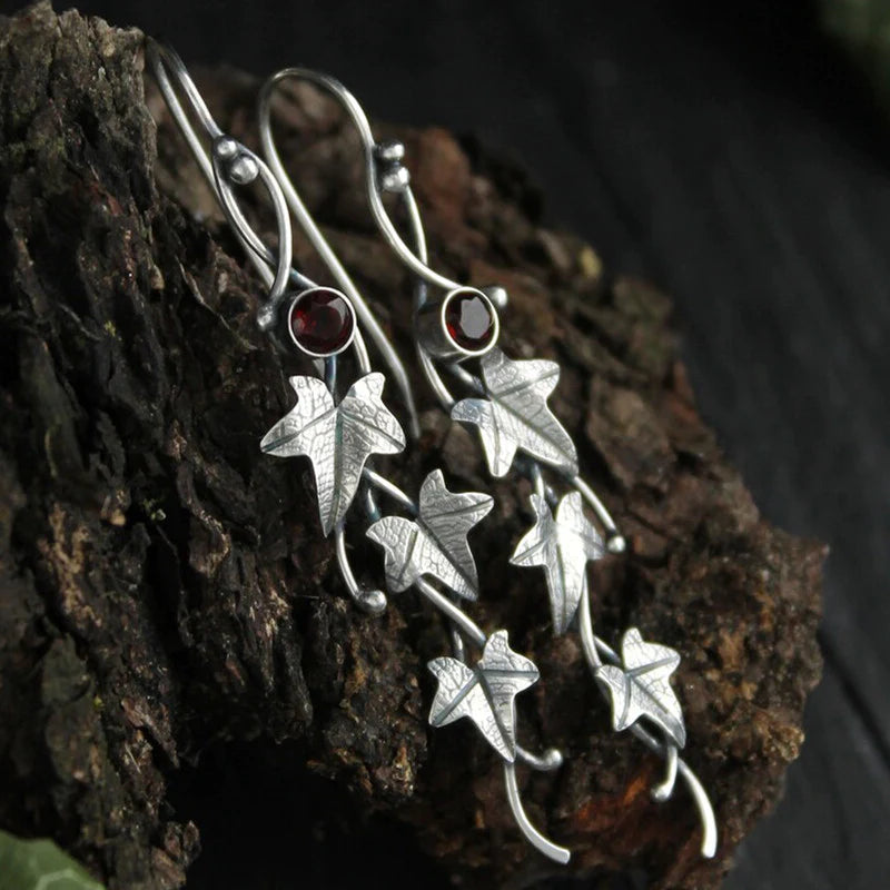 Vintage Leaf Elf Earrings - Sylvana-Red-State of Style
