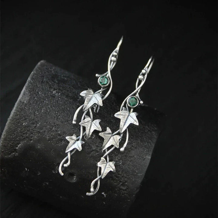 Vintage Leaf Silver Earrings-State of Style