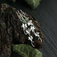 Vintage Leaf Silver Earrings-State of Style