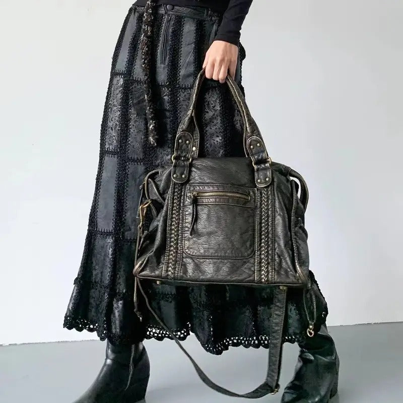 Vintage Leather Handbag - Marisol-State of Style