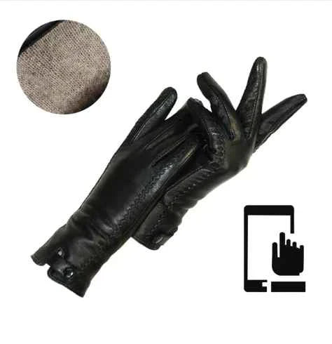 Vintage Leather Ladies Gloves - RetroGrove-Wool-S-State of Style