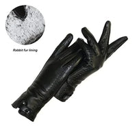 Vintage Leather Ladies Gloves - RetroGrove-Wool-S-State of Style
