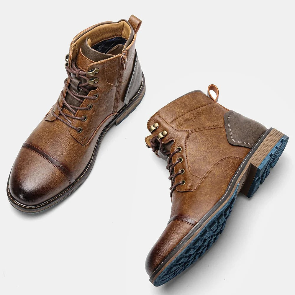Vintage Leather Men's Boots - Orion-Brown-10-State of Style