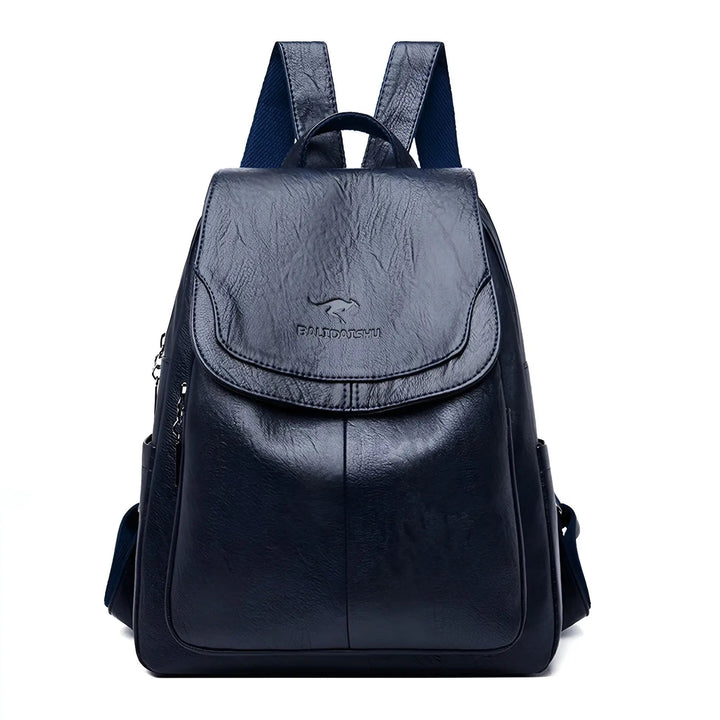 Vintage Leather Women's Backpack - Isabella-Dark Blue-State of Style