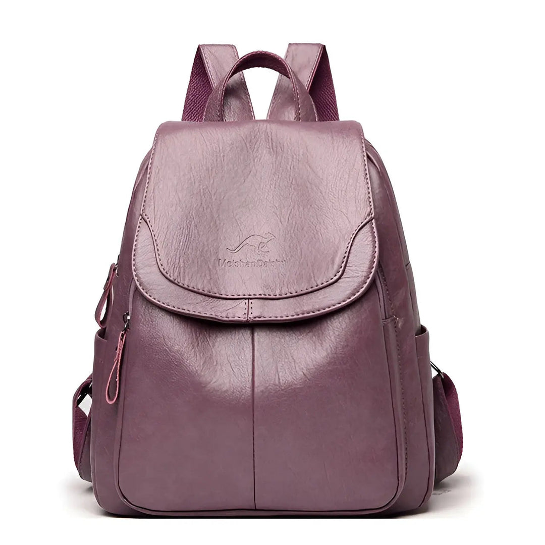 Vintage Leather Women's Backpack - Isabella-Purple-State of Style