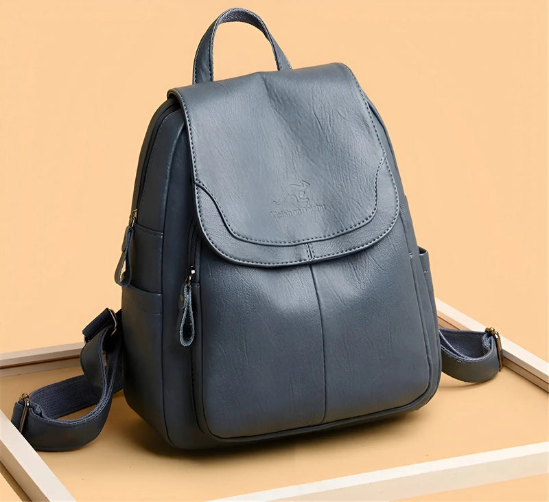 Vintage Leather Women's Backpack - Isabella-White-State of Style