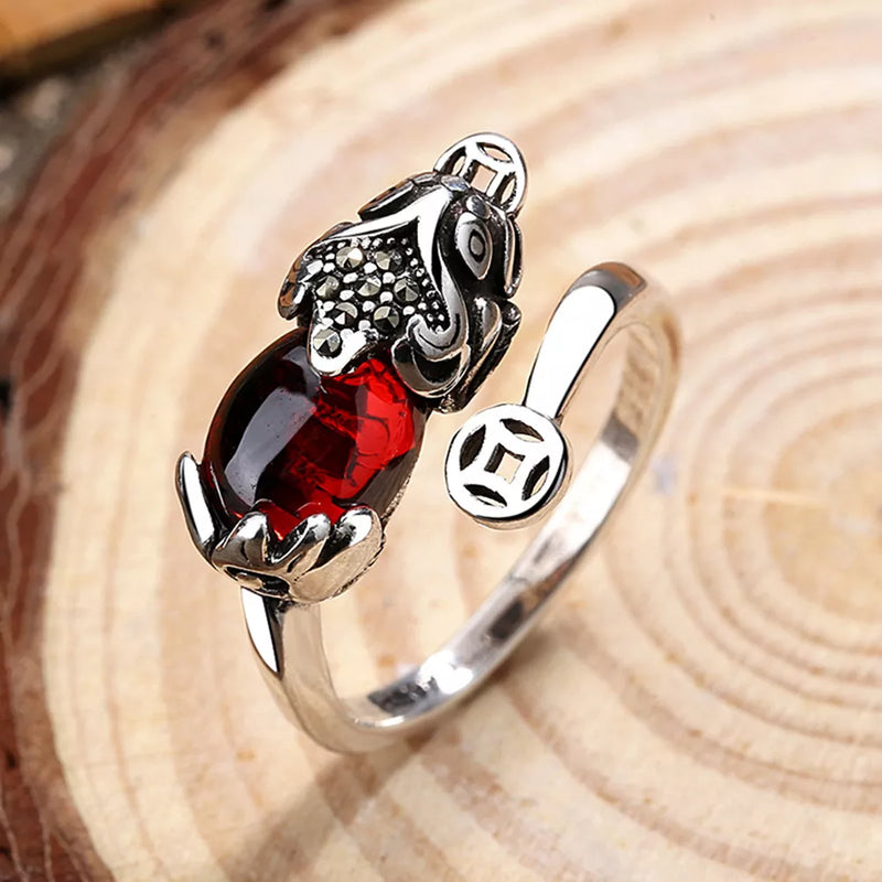 Vintage Lucky Pixiu Ring | Wealth & Protection Jewellery-State of Style