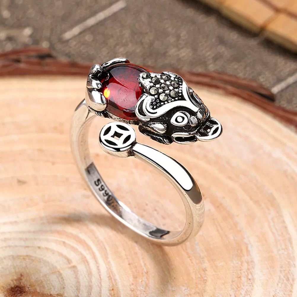 Vintage Lucky Pixiu Ring | Wealth & Protection Jewellery-State of Style