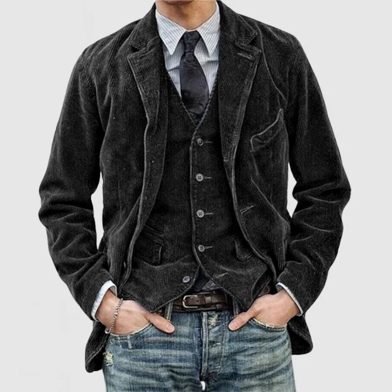 Vintage Men's Blazer and Waistcoat Set - Alexander-Black-S-State of Style