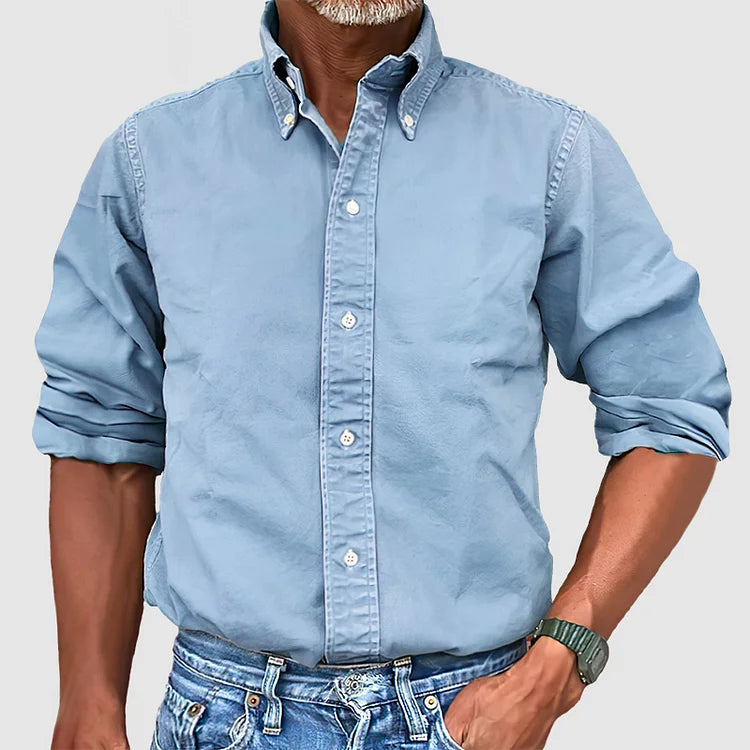 Vintage Men's Shirt - Dario-Light blue-S-State of Style