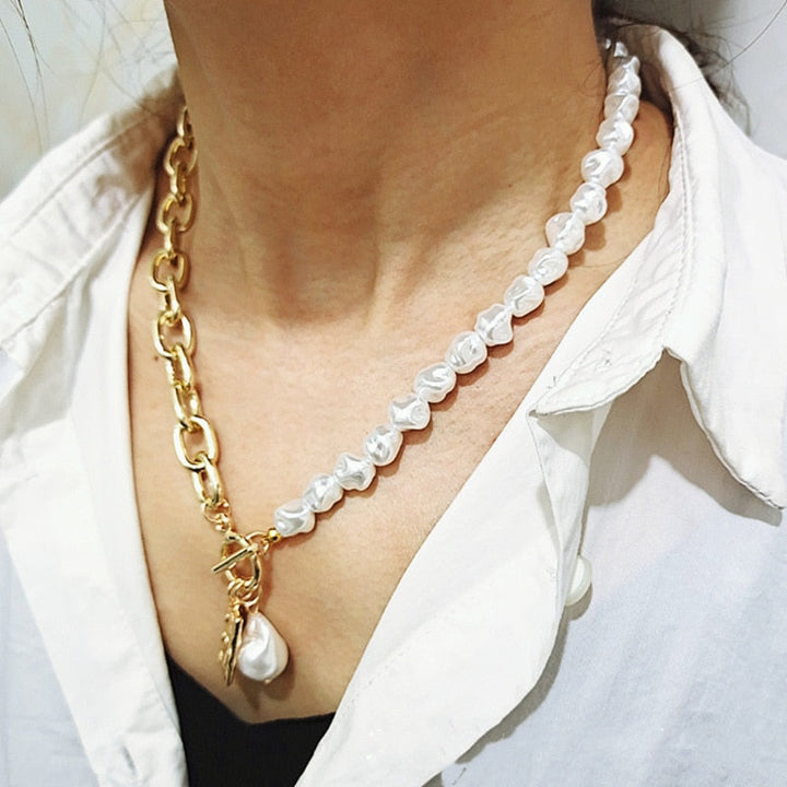 Vintage Pearl Choker Necklace | Women's Elegant Jewellery-Gold-State of Style