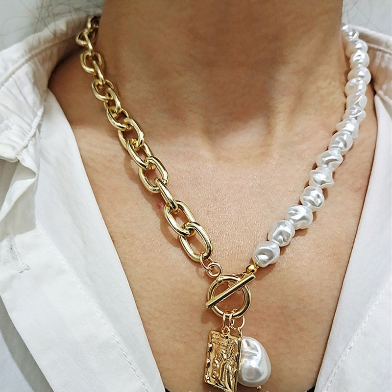 Vintage Pearl Choker Necklace | Women's Elegant Jewellery-Gold-State of Style