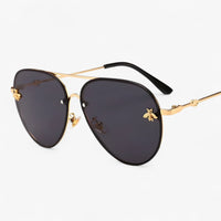 Vintage pilot sunglasses with bee detail – Halcyon-Gold Silver-State of Style