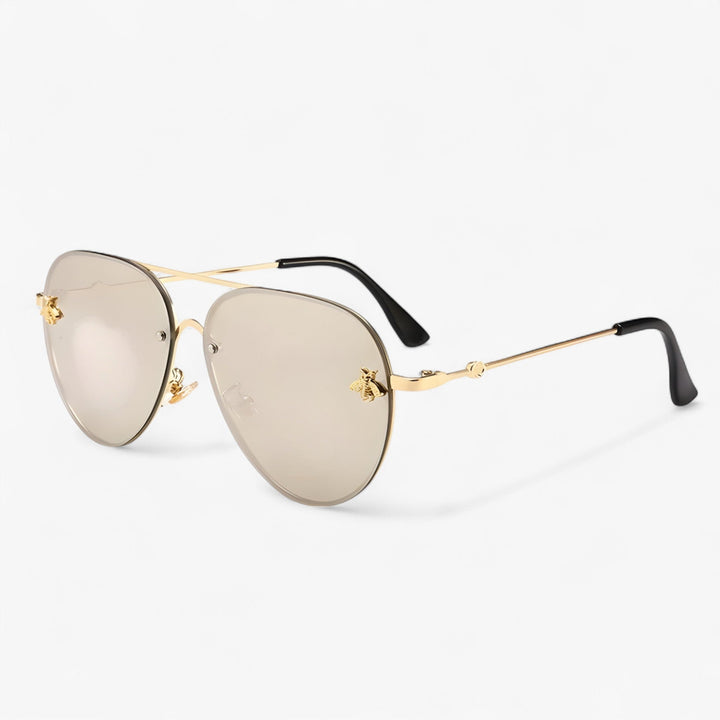 Vintage pilot sunglasses with bee detail – Halcyon-Gold Silver-State of Style