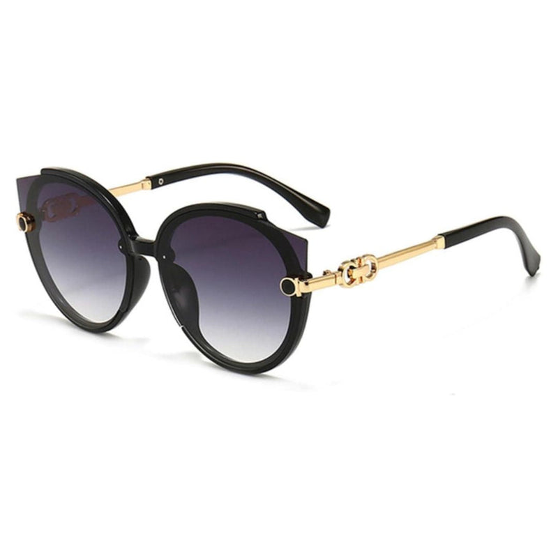 Vintage Rimless Cat Eye Sunglasses-Black-Grey-State of Style