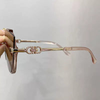 Vintage Rimless Cat Eye Sunglasses-Black-State of Style