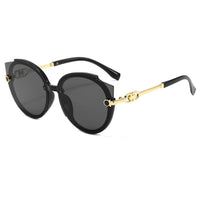 Vintage Rimless Cat Eye Sunglasses-Black-State of Style