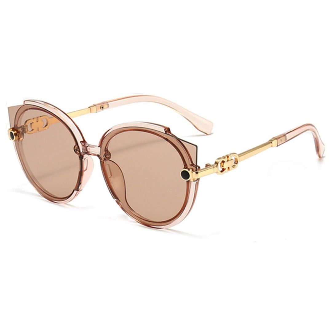 Vintage Rimless Cat Eye Sunglasses-Brown-Brown-State of Style