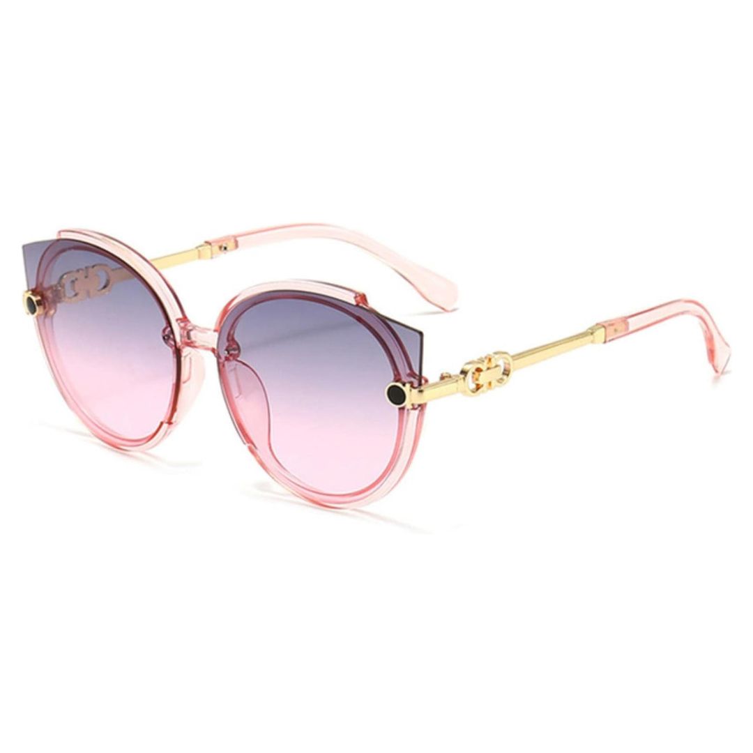 Vintage Rimless Cat Eye Sunglasses-Pink-Blue-State of Style