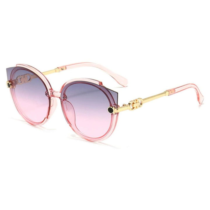 Vintage Rimless Cat Eye Sunglasses-Pink-Blue-State of Style