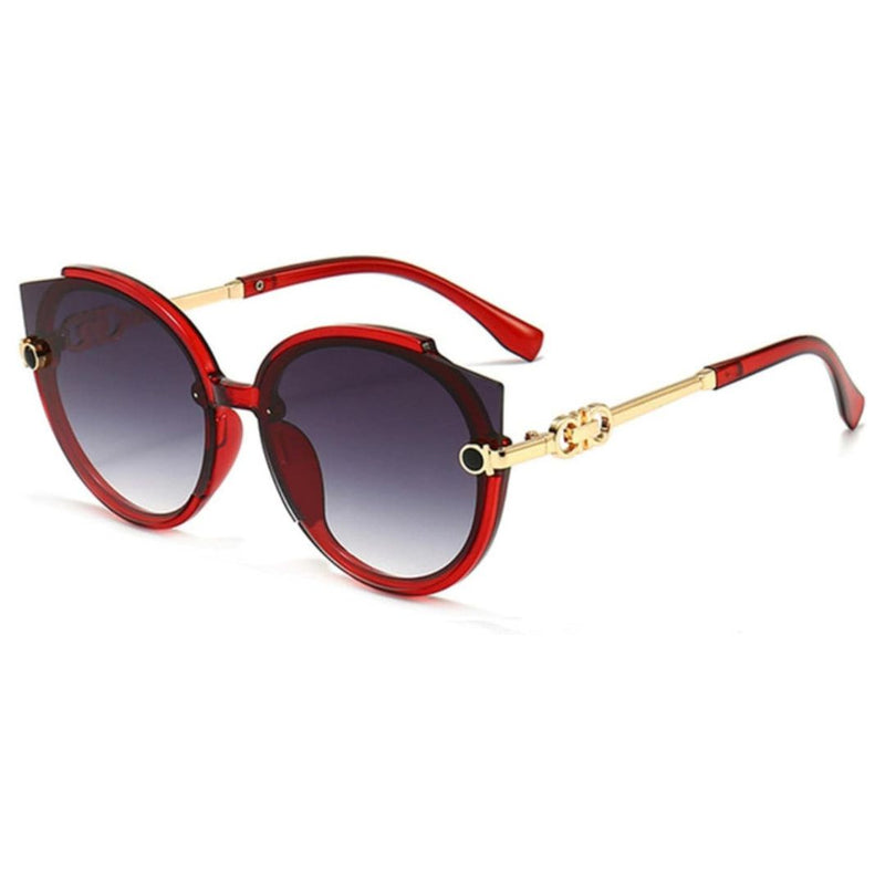 Vintage Rimless Cat Eye Sunglasses-Red-Grey-State of Style