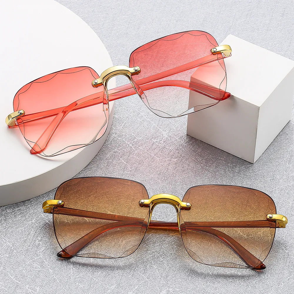 Vintage Rimless Sunglasses-1-State of Style