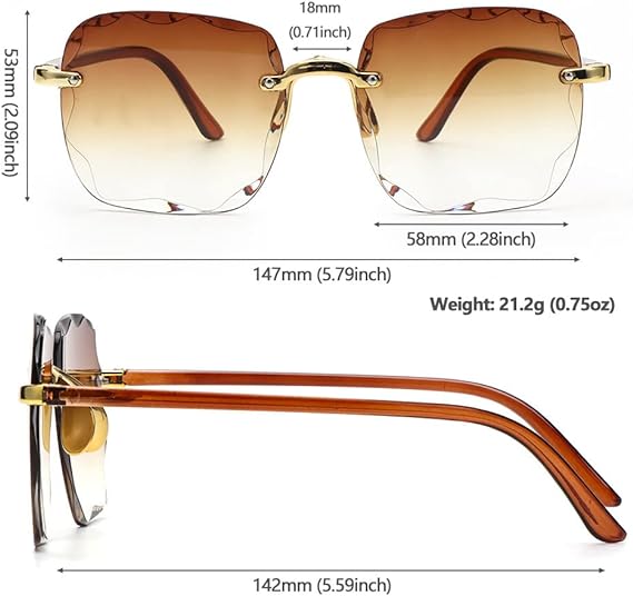 Vintage Rimless Sunglasses-1-State of Style