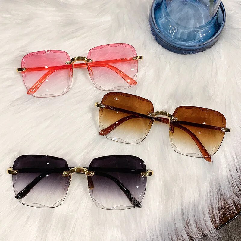 Vintage Rimless Sunglasses-1-State of Style