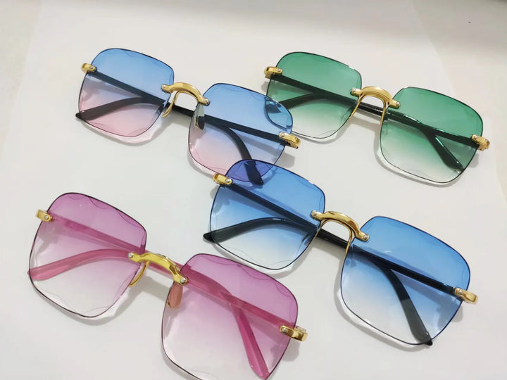 Vintage Rimless Sunglasses-1-State of Style