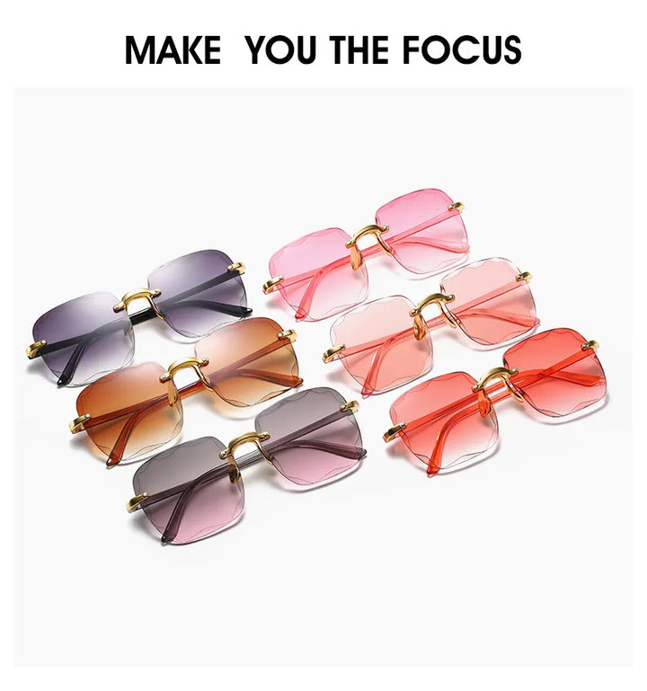 Vintage Rimless Sunglasses-1-State of Style